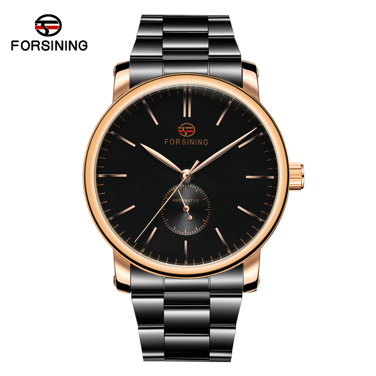 Forsining Men’s Automatic Mechanical Watch – Stainless Steel Strap, 45mm Dial