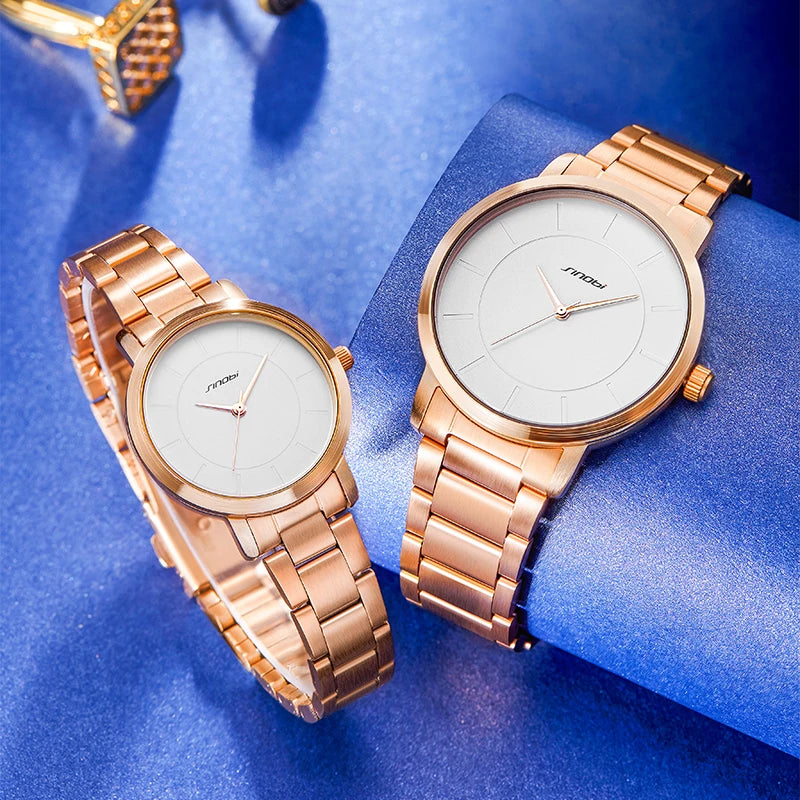 Sinobi Women's Classic Quartz Watch – Minimalist Stainless Steel Waterproof Design