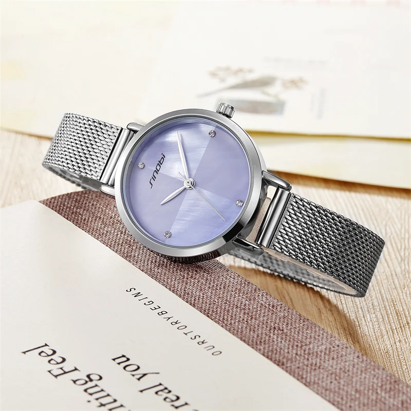 Sinobi Stylish Waterproof Women's Quartz Watch – Stainless Steel Mesh Strap