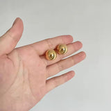 Gold Stainless Steel Earrings for Women – Geometric Round Studs, Light Luxury