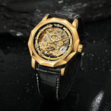 T-Winner Men’s Automatic Mechanical Watch – Leather Strap Luminous Dial Timepiece