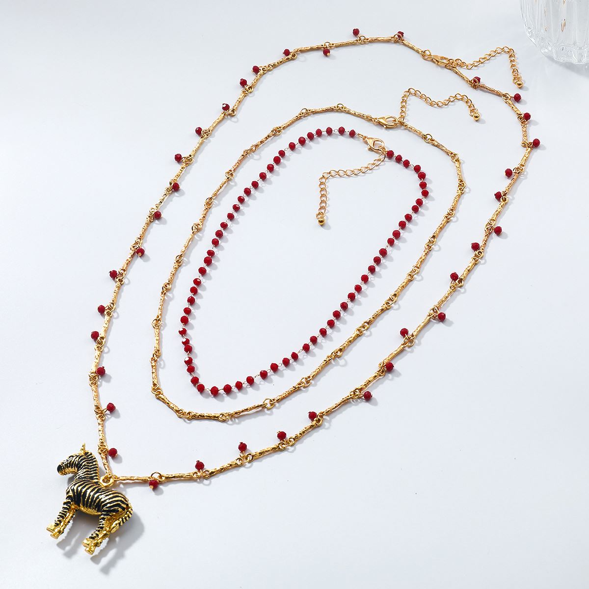 Luxury Multi-Layer Zebra Pendant Necklace – Handmade Retro Chain Jewelry for Women