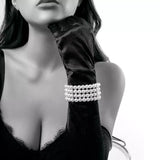 Classic Wrap Chunky Pearl Bracelet – 4-Layer French Style Imitation Pearl Jewelry