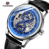 Forsining Men’s Hollow Dial Automatic Mechanical Watch – Luminous Hands, Leather Strap