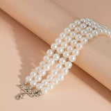 Classic Wrap Chunky Pearl Bracelet – 4-Layer French Style Imitation Pearl Jewelry