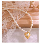 Heart Glow Pearl Neckpiece – Lightweight Vintage Pearl Necklace For Women