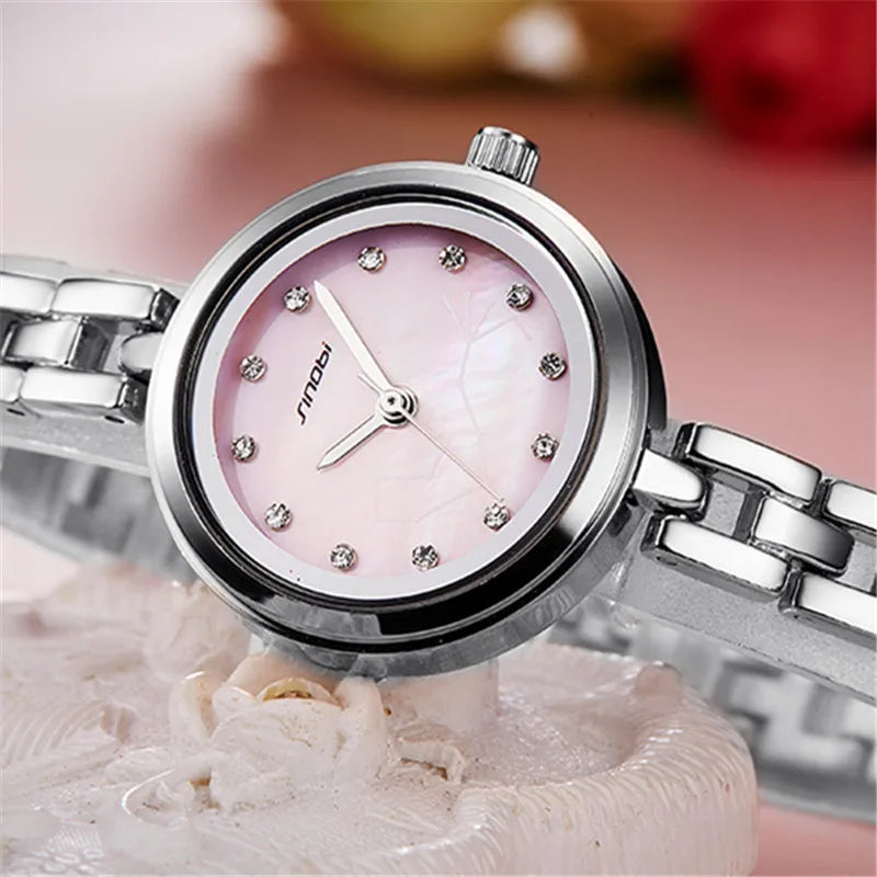 Sinobi Women's Waterproof Quartz Watch – Fashion Dial, Slim Alloy Band