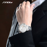 Sinobi Men’s Chronograph Quartz Watch – Stainless Steel Business Timepiece with Multiple Dials