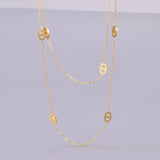 Double-Layer Titanium Steel Long Necklace – Light Luxury Women’s Pig Nose Chain