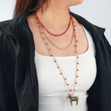 Luxury Multi-Layer Zebra Pendant Necklace – Handmade Retro Chain Jewelry for Women