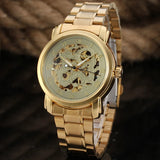 T-Winner Men’s Dragon Skeleton Watch – Automatic Mechanical Gold Luxury Timepiece