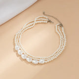 Modern Muse Triple-Layer Heart Pearl Necklace – Imitation Pearl Jewelry for Women