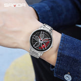Sanda Classic Men’s Quartz Watch – Stainless Steel Strap, 30M Waterproof, Business Design