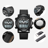 Sinobi Men's Leather Quartz Watch – Chronograph Calendar Alarm Business Wristwatch