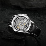 T-Winner Men’s Automatic Mechanical Watch – Leather Strap Luminous Dial Timepiece