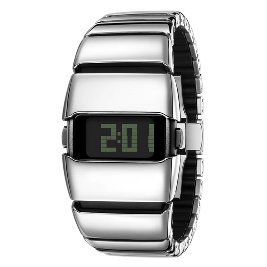 Men’s Digital Quartz Watch – Waterproof Y2K Square Face Fashion Watch with Alloy Strap