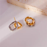 Molten Core Irregular Stud Earrings – Gold & Silver Modern Chic Jewelry for Women
