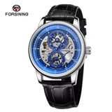 Forsining Men’s Hollow Dial Automatic Mechanical Watch – Luminous Hands, Leather Strap