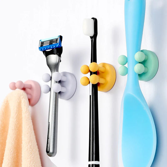 Silicone Wall Hook – Nail-Free Multifunctional Bathroom & Kitchen Adhesive Storage Holder