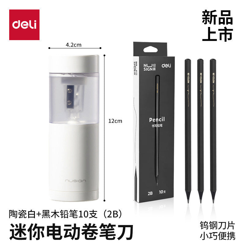Deli Ns075 Handheld Electric Pencil Sharpener for Elementary School Students, Children's Pencil Sharpener