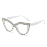 Elegant Cat Eye Reading Glasses with Rhinestone Embellishments