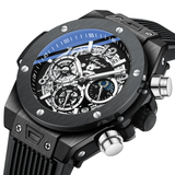 Men's Moon Phase Display Sports Watch - Barrel-Shaped