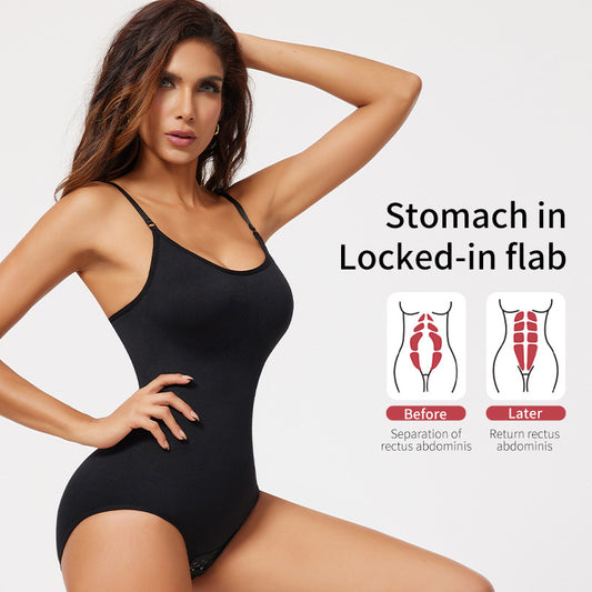Women's Belly Tinting and Hip-lifting Shaping Sling Back Underwear with Chest Pad