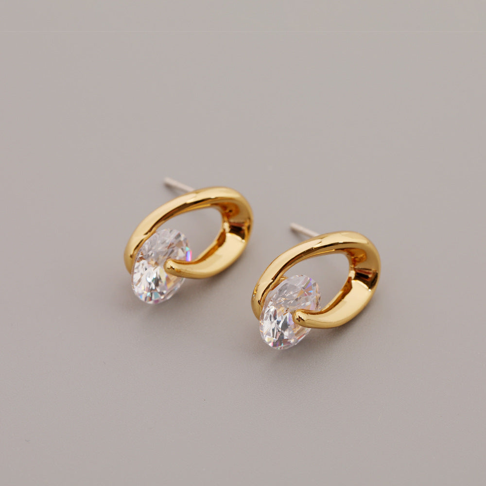 Irregular Pearl Drop Earrings for Women – Retro Copper Silver Needle Jewelry
