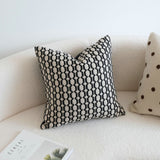 Knitted Geometric Pattern Pillow - Light Luxury Retro Cushion Cover