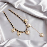 Heart Pendant Necklace for Women – Velvet Wrapped Love Charm Clavicle Chain