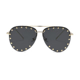 Cross-border New Toad Glasses Rivet Lens Fashion Sunglasses Internet Celebrator Same Style European and American Style Retro Trend Sunglasses
