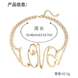 LOVE Letter Pendant Necklace – Trendy Hip-Hop Statement Jewelry for Women