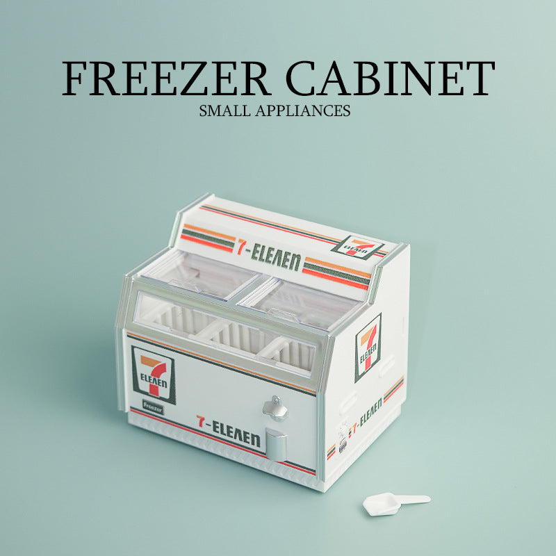 7-Eleven Mini Magnetic Freezer Toy – Simulation Dollhouse Appliance, Fridge Magnet Decor