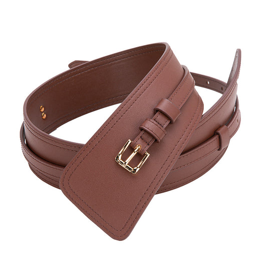 Premium Wide Leather Belt – Genuine Leather with Classic Pin Buckle