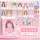 Large Princess Dress-up Full Body Dress-up Sticker Hand Account Book Children's Makeup Handmade DIY Puzzle Decoration Sticker Book