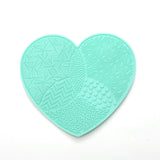 Heart-Shaped Silicone Makeup Brush Cleaning Mat - 4 pieces