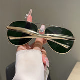 Aviator Metal Double-Bridge Sunglasses | Trendy Unisex Fashion Eyewear for Street Style