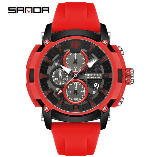 SANDA Men’s Chronograph Quartz Watch – Retro Luminous Waterproof Sports Watch