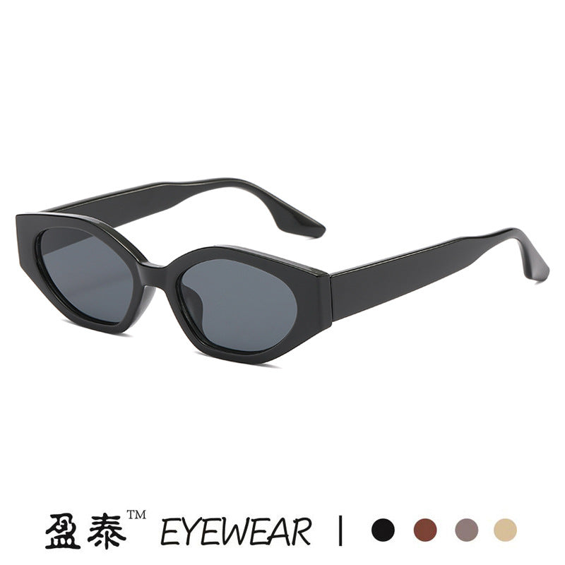 New European and American cross-border fashion sunglasses European and American personality color matching small frame cat eye sunglasses female sunglasses