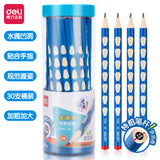 Deli elementary school student non-toxic hole pencil first grade kindergarten hb thick rod 2b hole pen triangle Rod wholesale