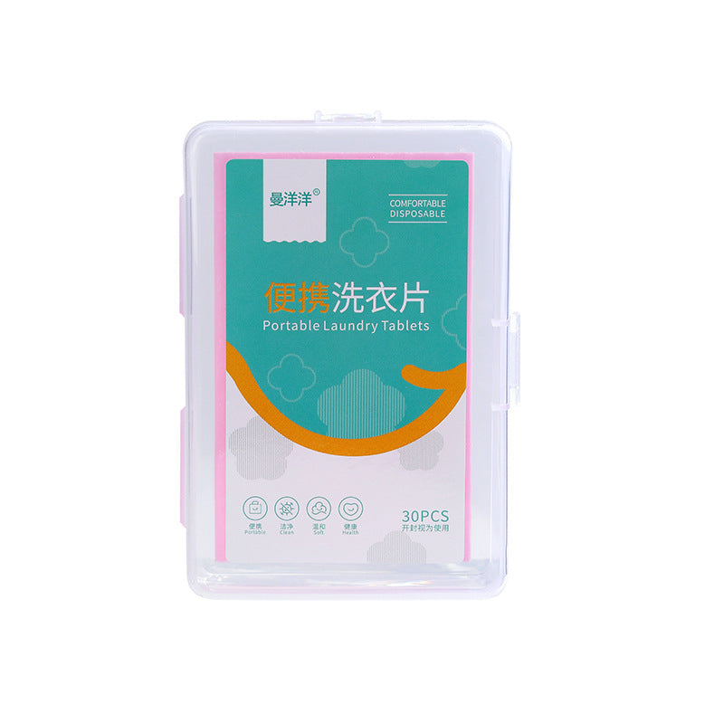 Portable Laundry Tablets Boxed Laundry Bubble Paper Long-Lasting Fragrance Laundry Cleaning Tablets Travel Size Decontamination Laundry Detergent