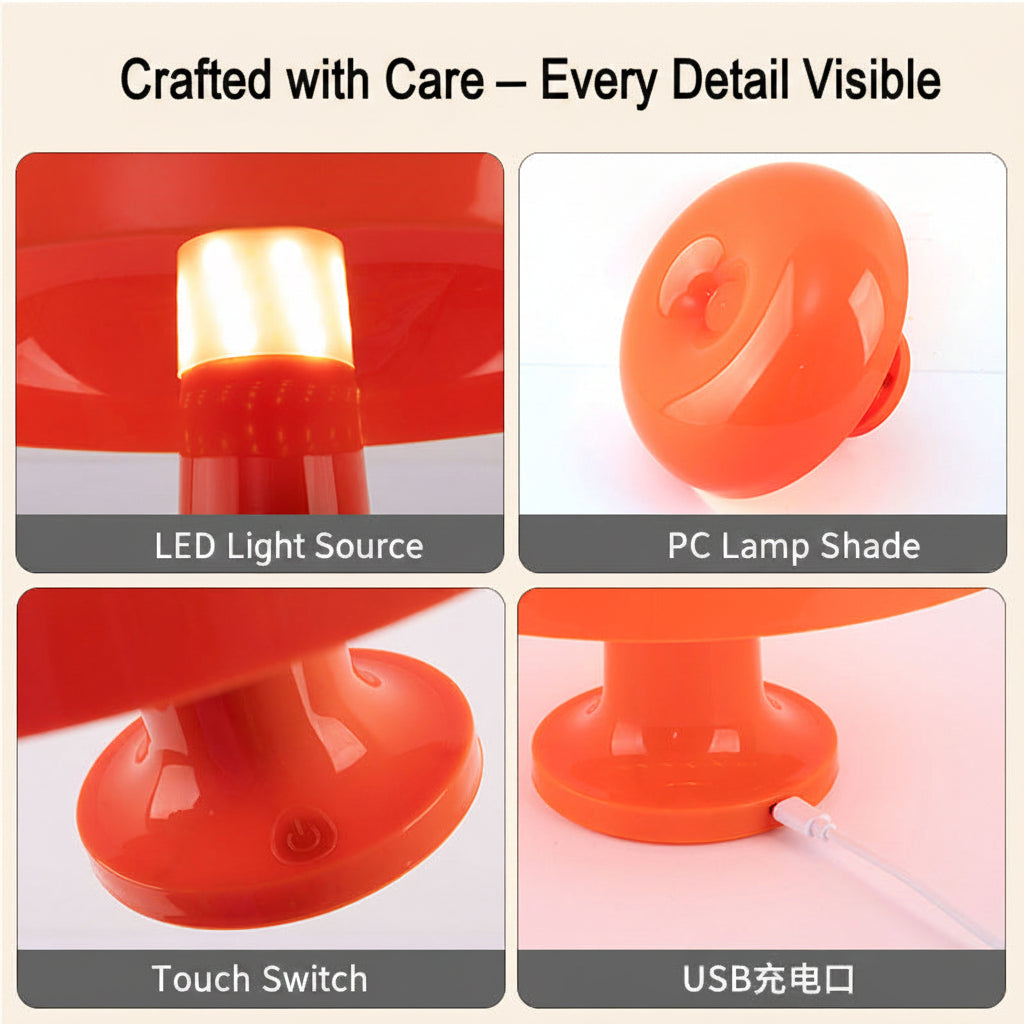 USB-Powered Lotus Mushroom Art Deco Lamp