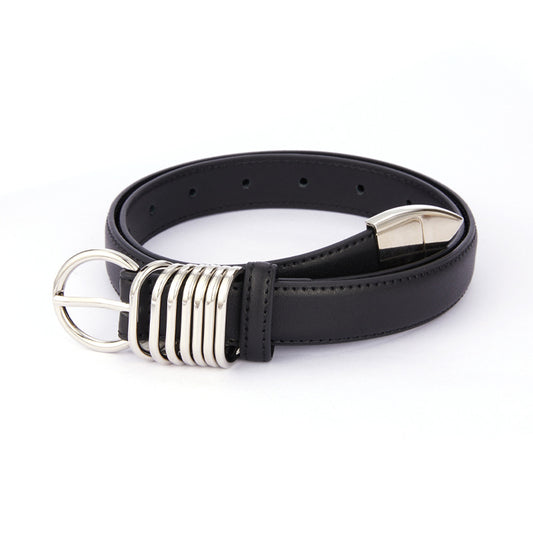 Women’s Fashion Metal Buckle Belt – Stylish Korean-Style Jeans Belt for Everyday Outfits