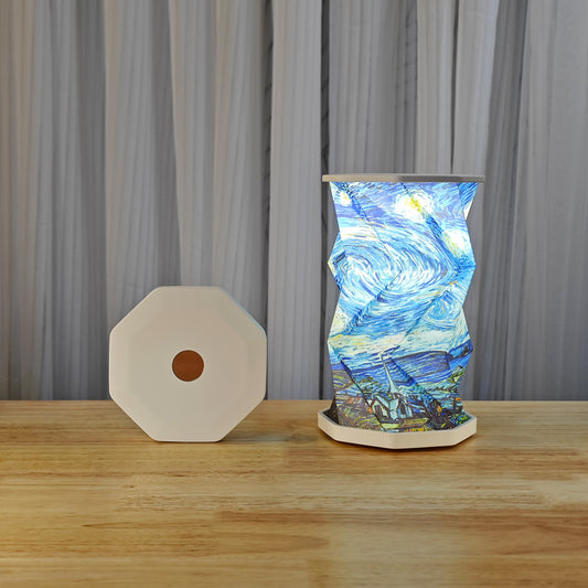 Creative Gifts Magnetic Folding Rotating Lamp Origami Art Atmosphere Table Lamp Cultural and Creative Gifts Night Light Souvenirs