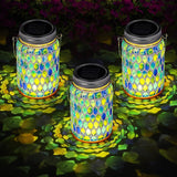 Solar Mosaic Hanging Lanterns, Outdoor Waterproof, 2/4 Pack