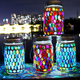 Solar Mosaic Hanging Lanterns, Outdoor Waterproof, 2/4 Pack