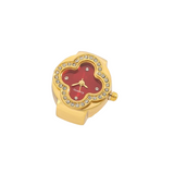 BOZHI Luxury Four-Leaf Clover Ring Watch – Diamond Quartz Finger Watch