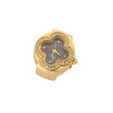 BOZHI Luxury Four-Leaf Clover Ring Watch – Diamond Quartz Finger Watch