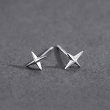 Unisex Star Earrings – Minimalist Silver Geometric Mini Earrings