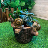 Snail Flower Pot Garden Sculpture Ornament